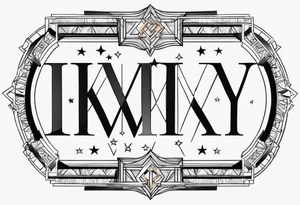 Three Roman numerals with stars ontop with the middle numeral being the tallest tattoo idea