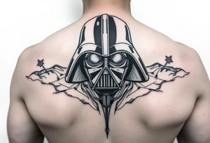 star wars in a linear design tattoo idea
