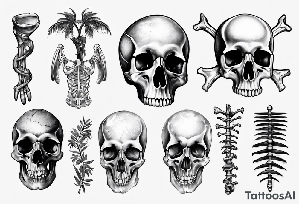 palm bones tattoo idea