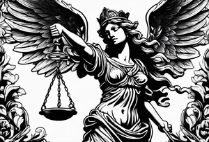 lady justice with wing

very realistic

merciful tattoo idea