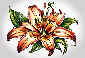 tiger lily  flower tattoo idea