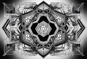 black hexagon pattern tattoo idea
