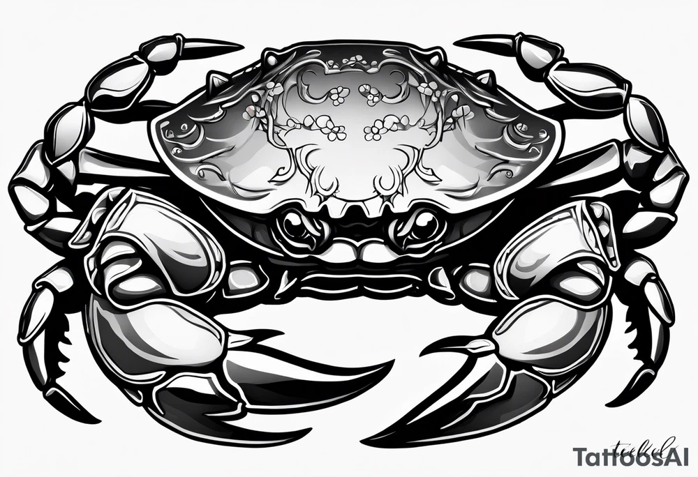 Crab con numero 69 nelle chele tattoo idea