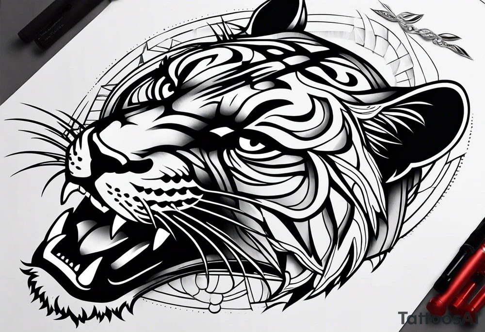 Black minimalist tattoo of a panther tattoo idea Black minimalist tattoo of a panther tattoo idea
