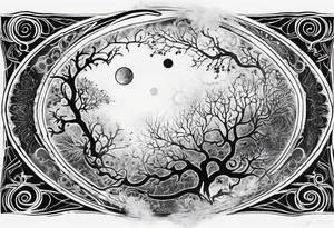 lichtenberg figure, originating from a solid black circle to stretch from heart up around the shoulder and onto the arm tattoo idea