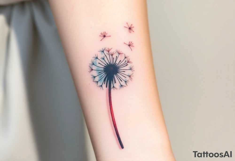 Dandelion realistic with shadows tattoo idea