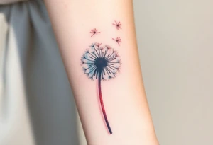 Dandelion realistic with shadows tattoo idea