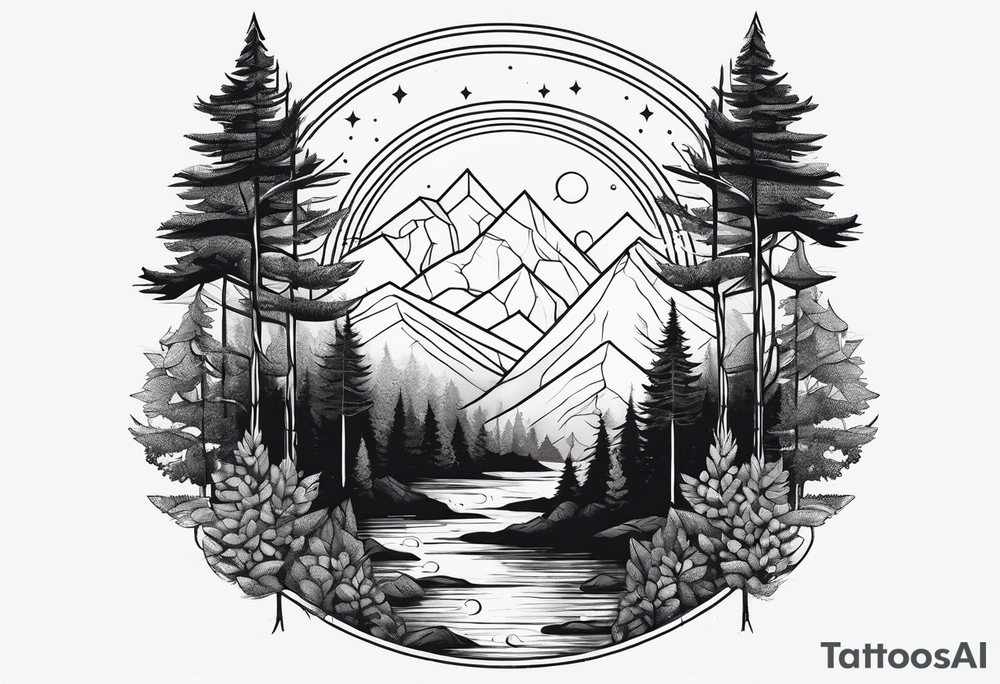 a simple forest tattoo idea