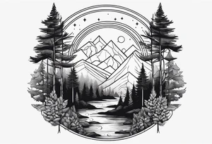 a simple forest tattoo idea