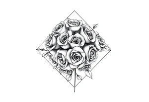 A lot of Small Roses in a diamond shape tattoo idea