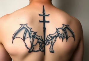 Four leg tattoo with jujutsu, Kaisen, solo leveling and demon slayer ideas tattoo idea