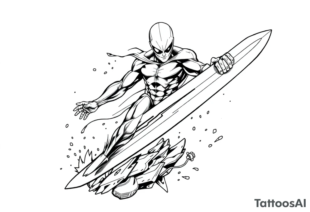 Silver Surfer comic accurate tattoo idea