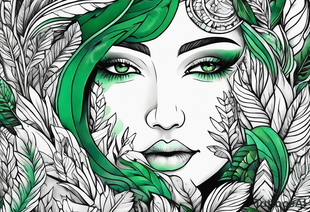 forest, green and black tattoo idea