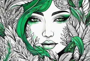 forest, green and black tattoo idea