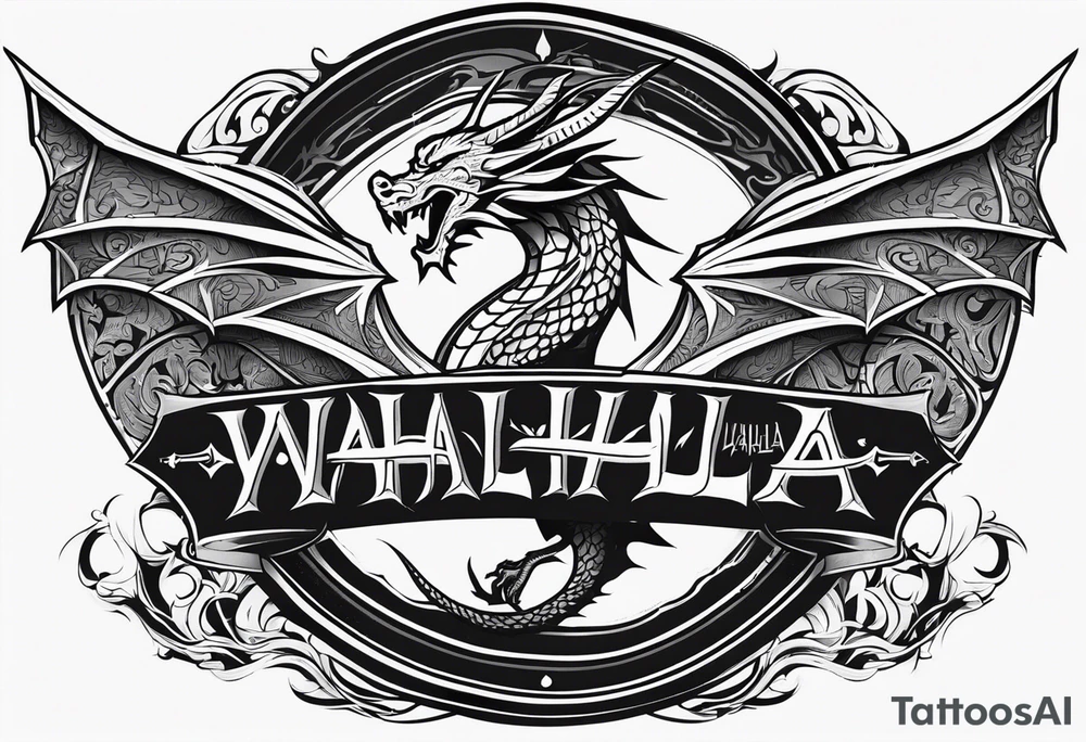 Valhalla sheild dragon tattoo idea