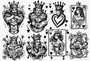 king and queen of hearts tattoo idea