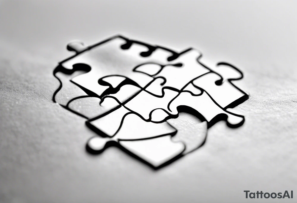 Puzzle Piece: A fine, clean outline with no shading, keeping the design light and elegant. Two pieces connected. 
Handwritten Text: inside the puzzle piece, your sister’s words “to my favorite sister,” carefully preserving the integrity of her handwriting.
This will create a balanced, meaningful design that's simple yet full of emotion—perfect for a small ankle tattoo. tattoo idea