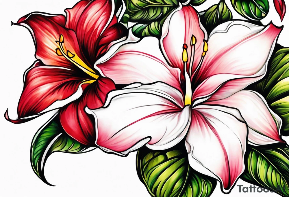 Mandevilla flowers tattoo idea