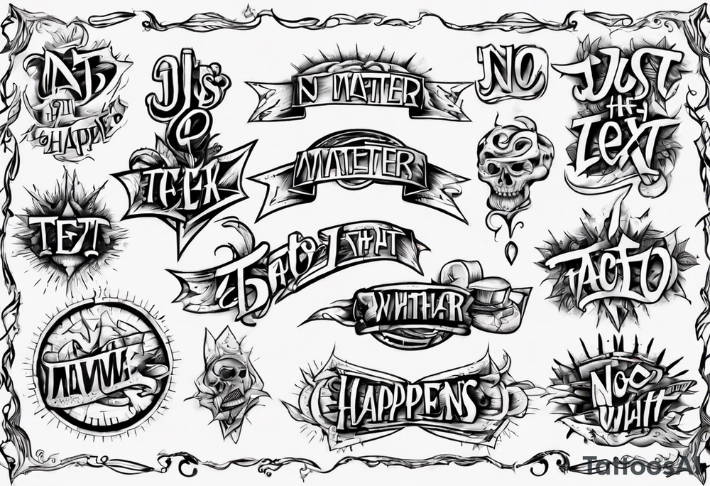 Just the text: No Matter What Happens... tattoo idea