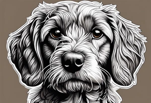Brown blonde cockapoo staring into my eyes tattoo idea
