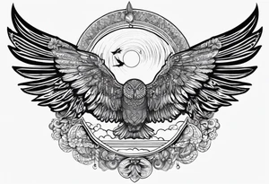 wings with the date September 28, 2005 tattoo idea