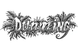 Dunning, Jungle theme with palm trees,taino symbols,philipino sun, tattoo idea