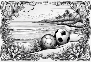 beach and football tattoo idea