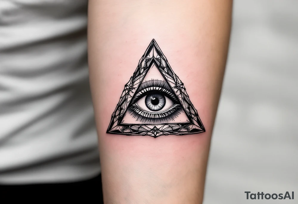 tetrahedron with eye in the middle tattoo idea