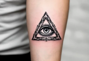 tetrahedron with eye in the middle tattoo idea