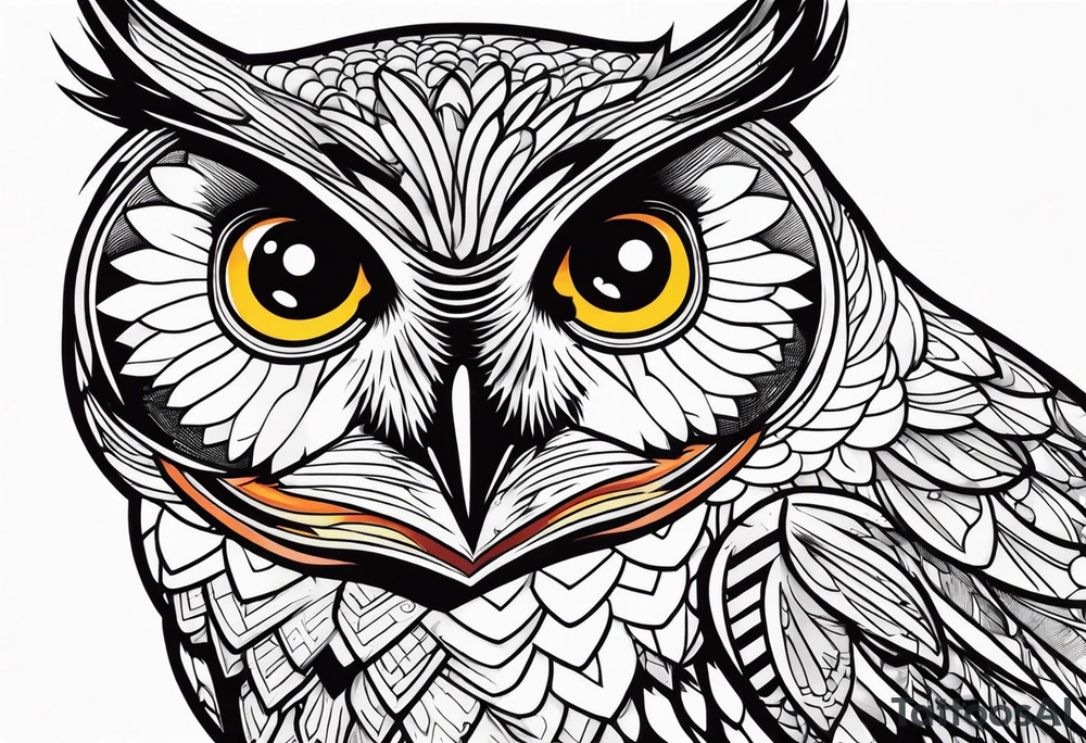 Owl close up tattoo idea