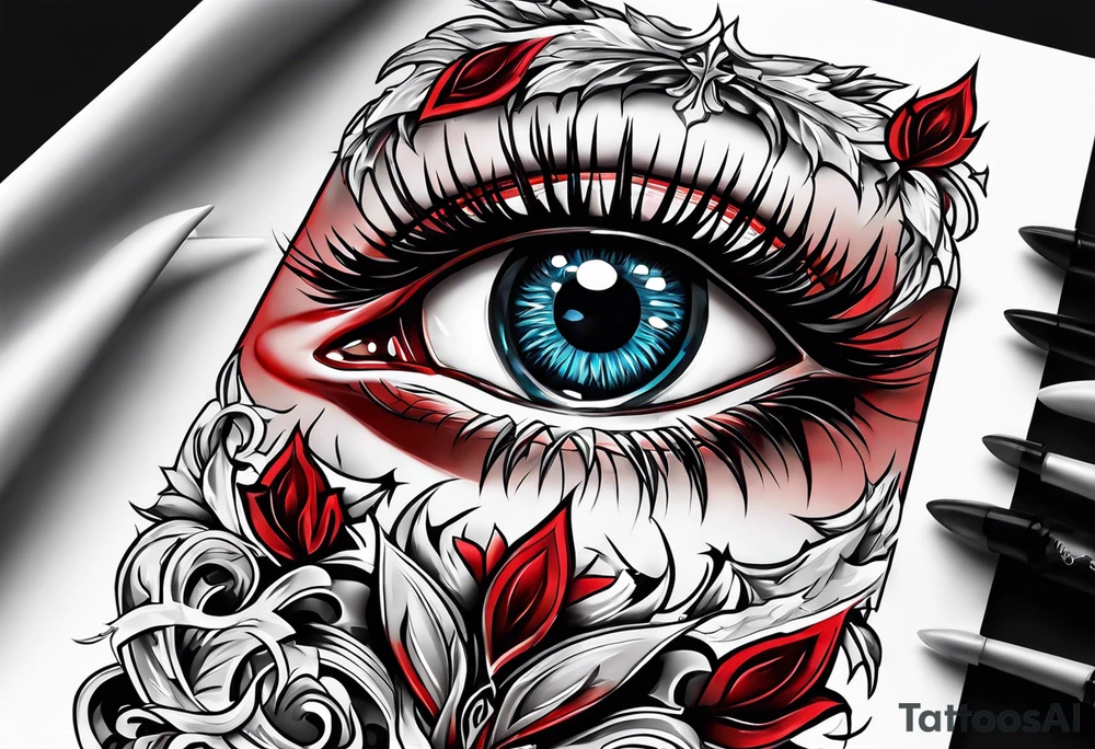 Bleeding eye flow from Alucard in Hellsing tattoo tattoo idea