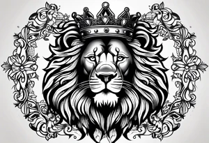 lion wearing a crown tattoo idea