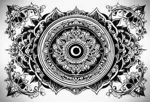 Mandala tattoo with music notes tattoo idea