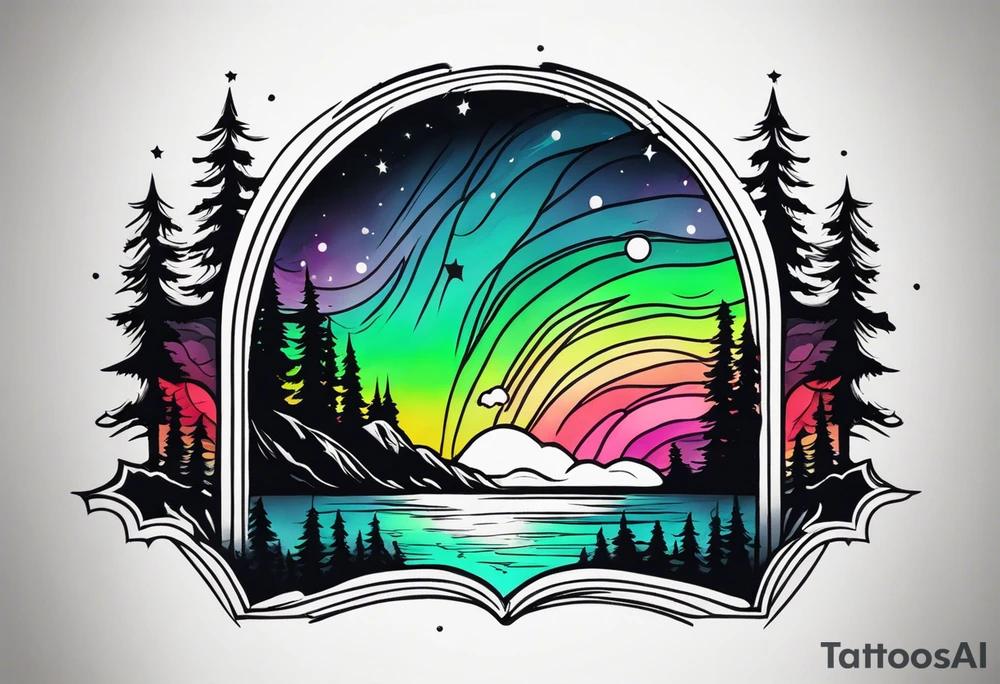 Northern lights with pennywise tattoo idea