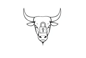 Bull symbol with lock symbol tattoo idea