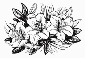 alstroemeria flowers surrrounded by greenary with powerful words some where in the tattoo tattoo idea