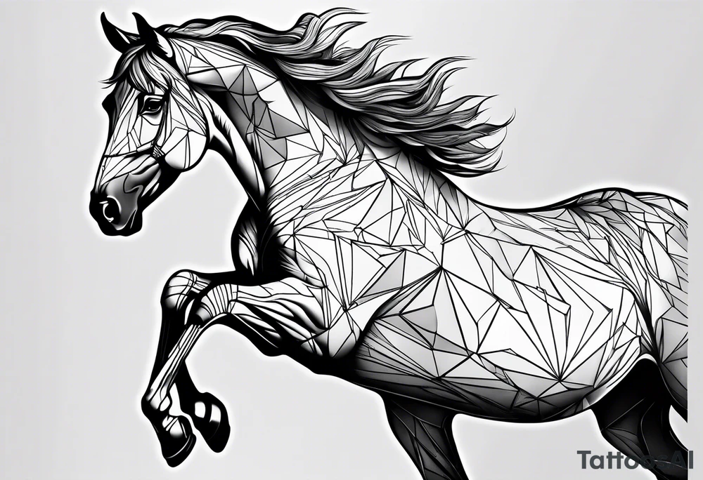 Horse portrait no shading tattoo idea