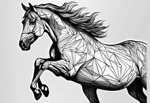 Horse portrait no shading tattoo idea