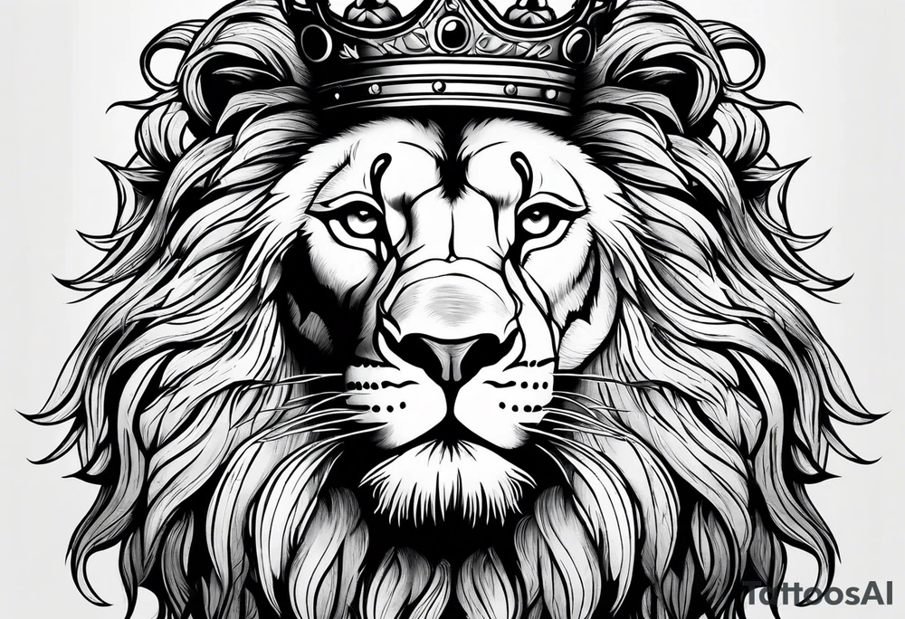 lion wearing a crown tattoo idea