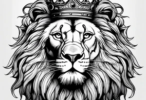 lion wearing a crown tattoo idea