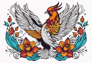 phoenix rising

old school vintage simple traditional design surrounded by vintage flowers


bold color simple tattoo idea