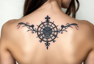 vintage roman numerals within ornate clockwork mechanism tattoo idea