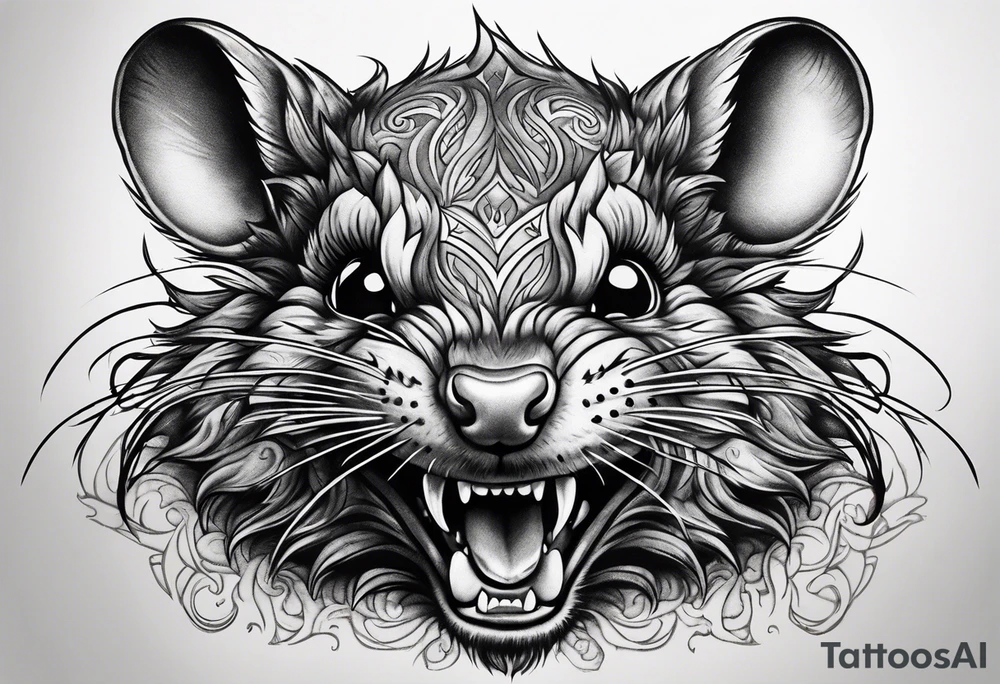 a snarling mouse tattoo idea