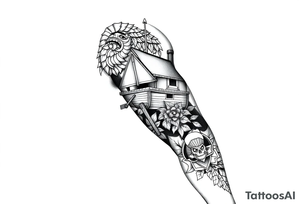 Polynesian tribal noah’s ark tattoo tattoo idea