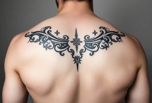 Sicilian Forearm tribal sleeve with patterns and symbols tattoo idea