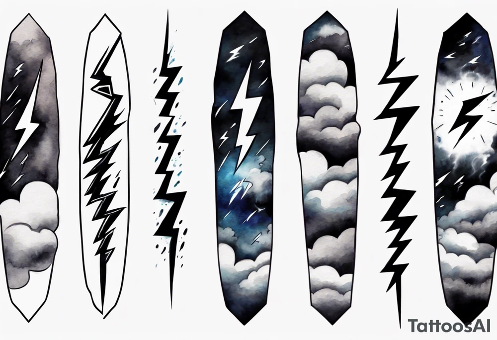 forearm sleeve lightning and clouds pattern tattoo idea forearm sleeve lightning and clouds pattern tattoo idea
