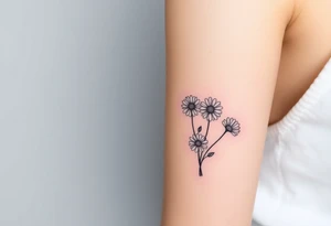 Daisies and heart tattoo idea