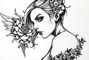 Gothic girl tattoo idea