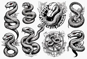 snake choking dollars tattoo idea