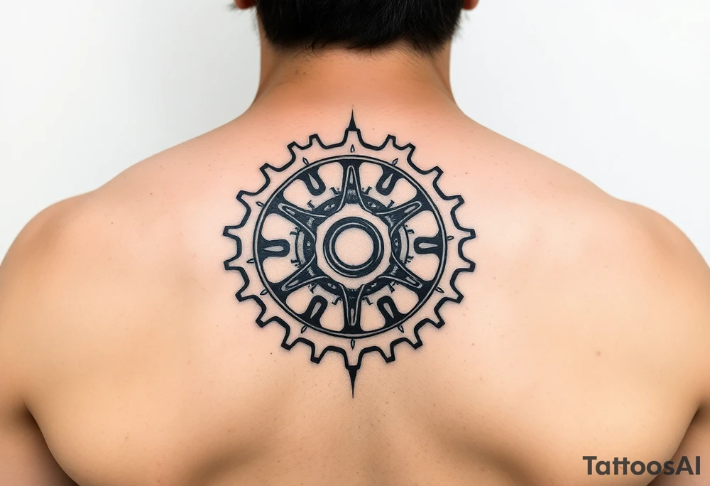 tribal bicycle cog tattoo idea